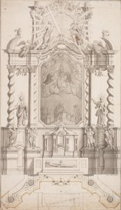 Diseño para un altar mayor barroco de Simon Hueter