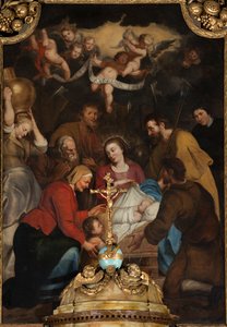 Iglesia parroquial (Nederename, Sint-Vedastuskerk). Interior. El altar mayor. Adoración de los Reyes Magos. Simon De Paepe. Hacia 1660-1670. de Simon II de Pape