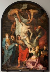 Iglesia parroquial (Sint-Walburgakerk). Pintura "Descenso de la Cruz". Simon De Pape. Copia a PPRubens. Mediados del siglo XVII. de Simon II de Pape