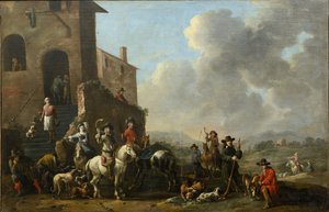Preparándose para la caza de Simon Johannes van Douw