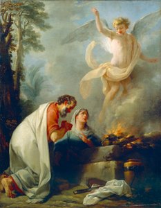 El sacrificio de Manoa, padre de Sansón, de Simon Julien (1735-1800), óleo sobre lienzo, hacia 1760.