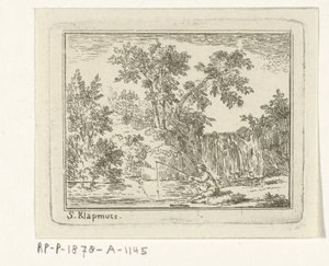 paisaje con un pescador de Simon Klapmuts