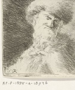 Retrato de un hombre desconocido con un sombrero de piel. de Simon Klapmuts