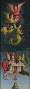 Un coro de ángeles del retablo de San Bertin de Simon Marmion