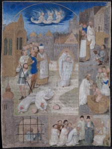 Hoja extirpada de un breviario de Carlos el Temerario y Margarita de York: El martirio de Saint Denis