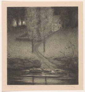 Álamos en un arroyo de Simon Moulijn (signed by artist)