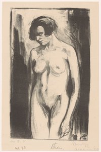 Estudio de una mujer desnuda de pie