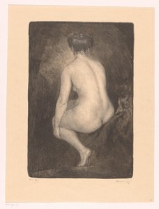 Mujer desnuda sentada de Simon Moulijn (signed by artist)