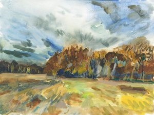 Richmond Park, 2018 (acuarela sobre papel) de Simon Neville