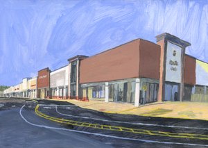 Strip mall 8, 2023 (acrílico sobre papel)