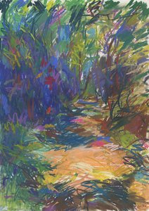 Camino del bosque nº 24, 2024 (pastel sobre papel)