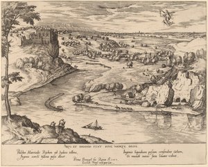 Paisaje fluvial con Mercurio y Psique de Simon Novellanus after Pieter Bruegel the Elder