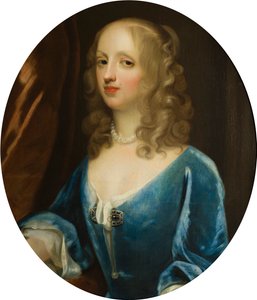 Retrato de Lady Diana Russell (1622-1694), vizcondesa de Newport, c.1660-94 (óleo sobre lienzo) de Simon Peeterz Verelst