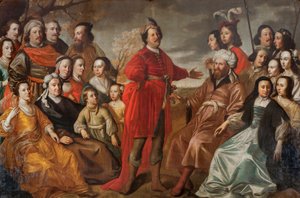 El llamado retrato de la familia Groening, c.1663 (óleo sobre lienzo)