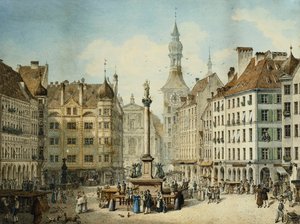 La Plaza Schrannen, Múnich, 1835