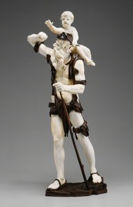 Viejo mendigo cargando a un niño, 1735-50 de Simon Troger