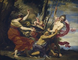 El Tiempo vencido por el Amor, la Esperanza y la Belleza, 1627 de Simon Vouet