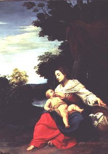 Madonna con una cesta de Simon Vouet