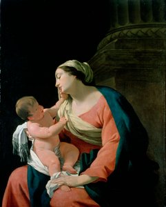 La Virgen y el Niño de la Columna de Simon Vouet