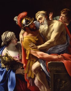 Eneas y su Padre Huyendo de Troya, c.1635 de Simon Vouet