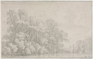 Paisaje fluvial, c. 1650 de Simon de Vlieger