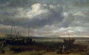 Mar en Scheveningen con barcos de pesca de Simon de Vlieger