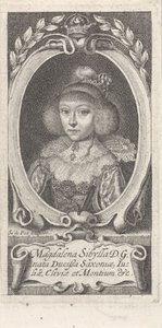 Princesa Magdalena Sibila de Sajonia 1617-1668, duquesa de Sajonia-Altenburgo, c. 1647-1648 de Simon van de Passe