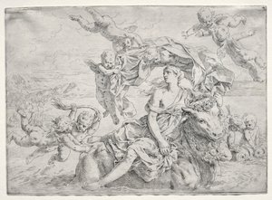 Rape of Europa de Simone Cantarini