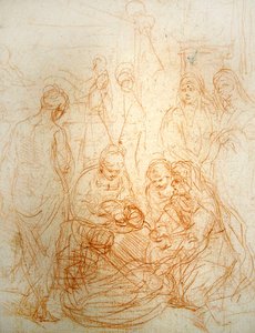 El nacimiento de la Virgen de Simone Cantarini
