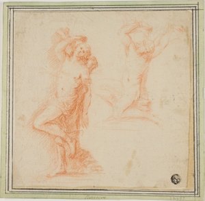 Dos bocetos de San Sebastián de Simone Cantarini