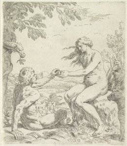 Seducción de Adán de Simone Cantarini