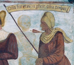 La muerte con la anciana (detalle) de Simone II Baschenis