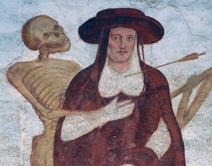 El Cardenal y la Muerte (detalle) de Simone II Baschenis