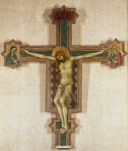 Crucifijo con la Virgen María y San Juan Evangelista de Simone Martini