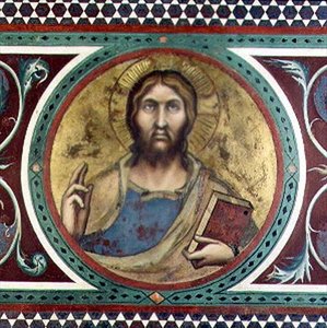 Maestà: Cristo Bendiciendo (detalle) de Simone Martini