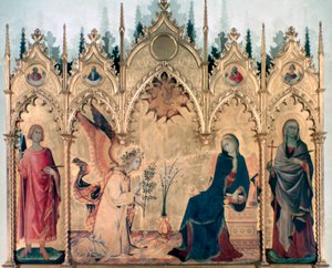 La Anunciación y dos santos, 1333