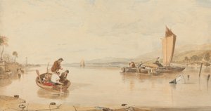 Calma total: Barcos frente al castillo de Cowes de Sir Augustus Wall Callcott
