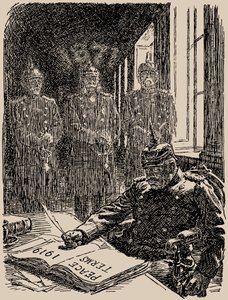 Fantasmas en Versalles. Punch, 7 de mayo de 1919 de Sir Bernard Partridge