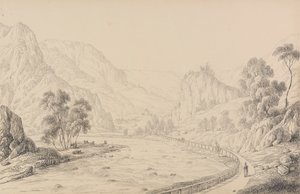 Álbum de 30 vistas en el Tirol e Italia: Entre Brixen y Klausen - Tirol, 27 de octubre de 1840 de Sir Charles D