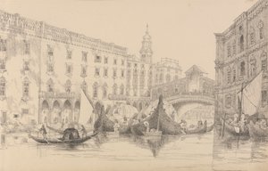 Álbum de 30 vistas en el Tirol e Italia: El Rialto - Venecia 8 Nov.r 1840