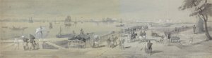 Vista general de Calcuta, desde la entrada de la Puerta del Agua de Fort William de Sir Charles DOyly