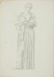 Figura de Mujer Tocando un Arpa de Sir Edward Burne Jones