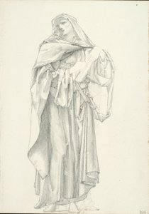 Figura Masculina Drapada (cuaderno de bocetos #2614) de Sir Edward Burne Jones