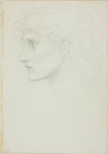 Cabeza de niña mirando a la izquierda de Sir Edward Burne Jones