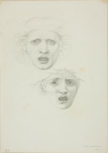 Cabeza de Medusa, dos estudios para Rondanini Medusa de Sir Edward Burne Jones