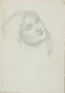 Cabeza de mujer con los ojos cerrados de Sir Edward Burne Jones