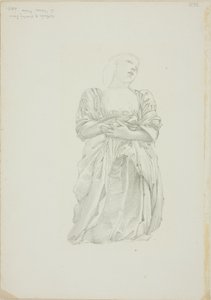 Reflejo de figura femenina arrodillada, estudio para El espejo de Venus de Sir Edward Burne Jones