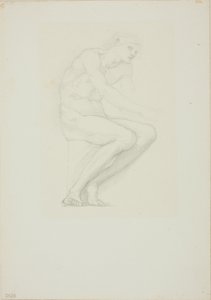 Desnudo masculino sentado de Sir Edward Burne Jones