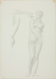 Desnudo femenino de pie y bocetos de brazos de Sir Edward Burne Jones