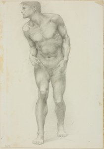 Hombre Desnudo de Pie con Rostro de Perfil de Sir Edward Burne Jones